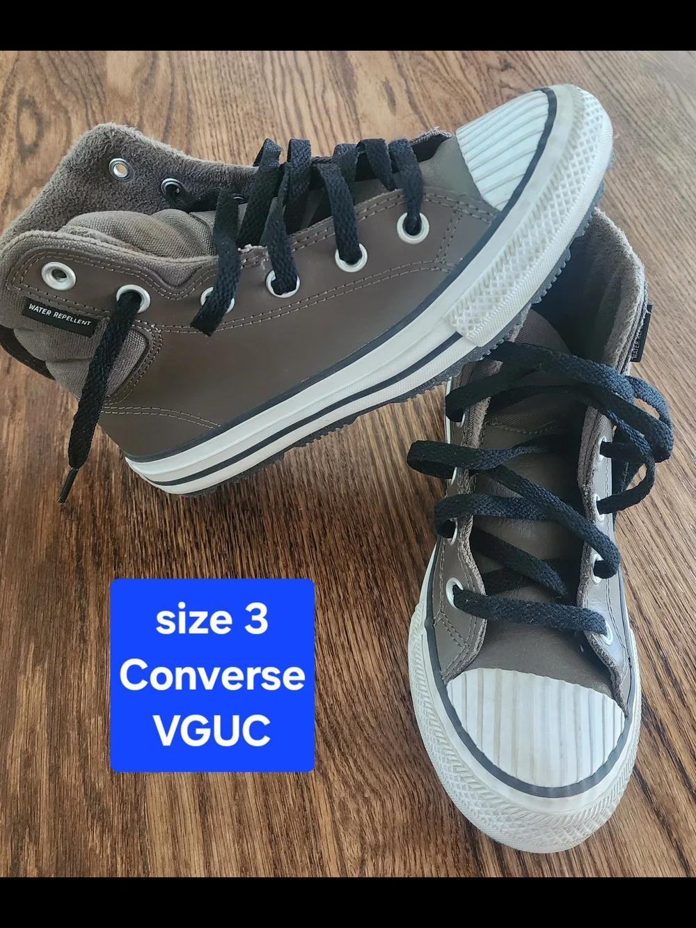 Converse Kids All Weather Brown High-Top Sneakers with Black Laces